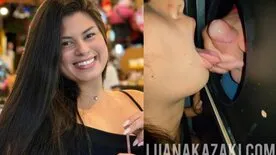 Morena gata fazendo boquete em glory hole