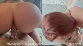 Pornô grátis de uma ruiva rabuda e gostosa pagando boquete e sentando no pau