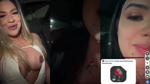 Motorista sortudo fodendo duas amigas gostosas no carro